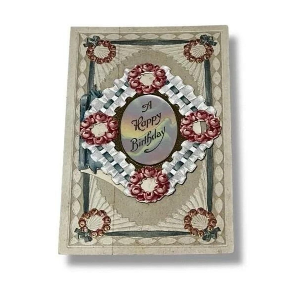 Postcard A Happy Birthday Fold Out Flap Divided Back Card C268